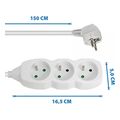 esperanza elk203w power strip 3 mprizes 15m white extra photo 3
