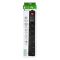 lamtech 6way surge protector with 2xusb 6xschuko black 15m lam111955 extra photo 1
