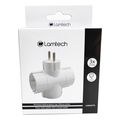 lamtech power socket splitter with 3 schuko outlets white lam023770 extra photo 1