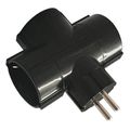 lamtech power socket splitter with 3 schuko outlets black lam023787 extra photo 2