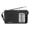 lamtech 2 band fm am radio with earphones jack black lam112549 extra photo 1