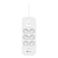 belkin plugboard 6 socket 1xusb a 1xusb c 650j 2m extra photo 1