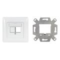 logilink keystone faceplate 90 for 2 modules straight outlet signal white extra photo 2