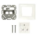 logilink keystone faceplate for 2 modules german type pure white extra photo 2