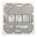 logilink keystone faceplate for 3 modules german type pure white extra photo 1