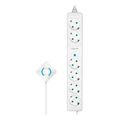 logilink outlet strip 6 safety sockets w footswitch white extra photo 1