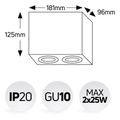 geyer epitoixo spot tetragono diplo gu10 leyko extra photo 1