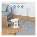 tessan 11 in 1 tower surge protector 8xschuko 2xusb 1xtype c 2m cable tps03 de c extra photo 1