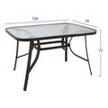 trapezi bravo 120x70x72yek metalliko kafe me gyalini epifaneia hm502102 extra photo 1