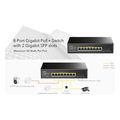 cudy gs1008ps2 8 port unmanaged poe 120w gigabit switch 2 sfp ports extra photo 1