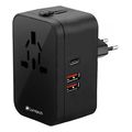 lamtech universal power travel adapter 2xusb 1xtype c 20w black extra photo 1