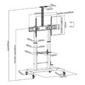 gembird height adjustable tv floor stand with caster wheels 60 100 tvs 100t 02 extra photo 3