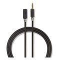 nedis cabw22050at20 stereo audio cable 35 mm male 35 mm female 20 m anthracite extra photo 1