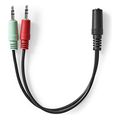 nedis cagb22160bk02 stereo audio cable 35mm female 2x 35mm male 012m black extra photo 3