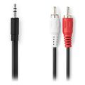 nedis cagb22200bk50 stereo audio cable 35mm male 2x rca male 500m black extra photo 2
