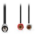 nedis cagb22250bk02 stereo audio cable 35mm male 2x rca female 02m black extra photo 1