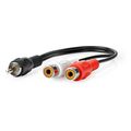 nedis cagb24010bk02 subwoofer cable rca male 2x rca female 020m black extra photo 1
