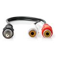 nedis cagb24010bk02 subwoofer cable rca male 2x rca female 020m black extra photo 2