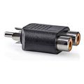 nedis cagb24940bk subwoofer adapter rca male 2x rca female blackp extra photo 1