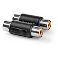 nedis cagb24952bk stereo audio adapter 2x rca female 2x rca female blackp extra photo 1