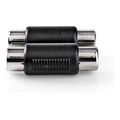 nedis cagb24952bk stereo audio adapter 2x rca female 2x rca female blackp extra photo 3