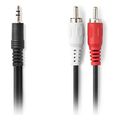 nedis cagl22200bk150 stereo audio cable 35mm male 2x rca male 150m blackc extra photo 1 nedis cagl22200bk150 stereo audio cable 35mm male 2x rca male 150m blackc extra photo 1