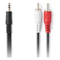 nedis cagl22200bk15 stereo audio cable 35mm male 2x rca male 150m black extra photo 1