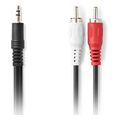 nedis cagl22200bk30 stereo audio cable 35mm male 2x rca male 300m black extra photo 1