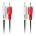 nedis cagl24200bk100 stereo audio cable 2x rca male 2x rca male 100m red whitec extra photo 1