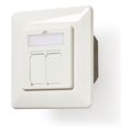 nedis ccgp89250iv network wall box cat 6a 2x rj45 female flat face mounting ivory extra photo 3