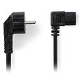 nedis cegl10020bk50 power cable schuko male iec 320 c13 angled 500m black extra photo 1