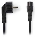 nedis cegl10100bk20 power cable angled schuko male iec 320 c5 200m black extra photo 1