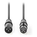 nedis coth15010gy50 balanced xlr audio cable xlr 3 pin male xlr 3 pin female 50 m grey extra photo 1
