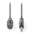 nedis coth15120gy30 unbalanced xlr audio cable xlr 3 pin female 635 mm male 30 m grey extra photo 1