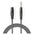 nedis coth23000gy15 mono audio cable 635 mm male 635 mm male nickel plated 150m pvc extra photo 2