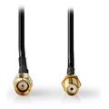 nedis csgl02010bk10 sma cable sma male sma female gold plated 50ohm 100m black extra photo 1