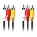nedis cvgb24300bk15 composite video cable 3x rca male 3x rca male 15 m black extra photo 2