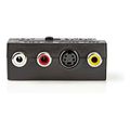 nedis cvgb31902bk switchable scart adapter scart male s video female 3x rca female black extra photo 1