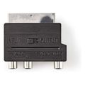nedis cvgb31902bk switchable scart adapter scart male s video female 3x rca female black extra photo 3