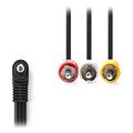 nedis cvgl22400bk10 audio video cable 35mm male 3x rca male 100m black extra photo 1