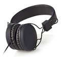 nedis hpwd1100bk wired headphones on ear foldable 12 m round cable black extra photo 1