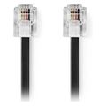 nedis tcgl90200bk50 telecom cable rj11 male rj11 male 500m black extra photo 1