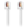 nedis tcgl90200wt50 telecom cable rj11 male rj11 male 500m white extra photo 1