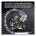 kz edx lite transparent grey with mic iem 35 in ear monitor earphones super linear hifi bass extra photo 5
