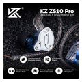 kz zs10 pro blue with mic iem 35 musician in ear monitor earphones 4ba 1dd 5 driver 10mm metal extra photo 2