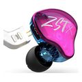kz zst x purple with mic iem 35 in ear monitor earphones dynamic hybrid dual driver 1ba 1dd extra photo 1