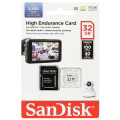 sandisk sdsqqnr 032g gn6ia high endurance 32gb micro sdhc u3 v30 class 10 with adapter extra photo 1