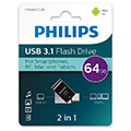 philips 2 in 1 64gb usb 31 type c otg flash drive midnight black fm64dc152b 00 extra photo 1