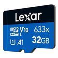 lexar high performance 633x 32gb micro sdhc uhs i u1 v10 a1 blue series lms0633032g bnnng extra photo 2