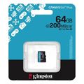 kingston sdcg4 64gbsp canvas go plus gen4 64gb micro sdxc 200mb s read a2 u3 v30 adapter extra photo 1